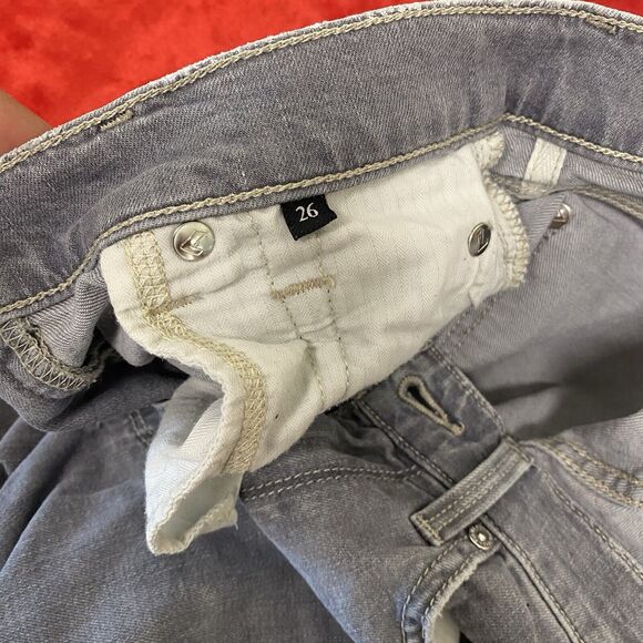 7 For All Mankind Womens Skinny Jeans Size 26 Gray Denim Pants Mid Rise 29” IS - Picture 4 of 14